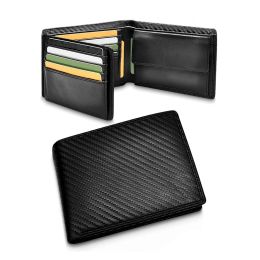 Wallets Large Classic High Quality Genuine Leather Wallet with Coin Compartment RFID NFC Protection Spacious Wallet Men and Women