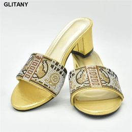 Dress Shoes Italian Women Wedding Decorated With Rhinestone Nigerian High Heels Lady Pumps