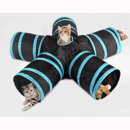 Toys Wearresistant Cat Play Tunnel Foldable Pet Animal Tunnels with Crinkle Playing Toy for Cats Guinea Pig Rabbits Funny Cat Supply