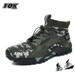 Footwear FOX Cycling Team Men's Mountain Shoes Antiskid Motorcycle Sneaker Bicycle Boots Road Bike Footwear Zapatillas Para Ciclismo Mtb