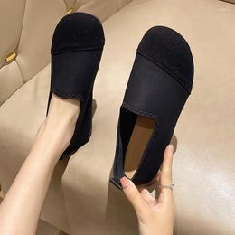 Casual Shoes Women's Solid Color Trendy Flat Soft Sole Lightweight Shallow Mouth Square Toe Versatile