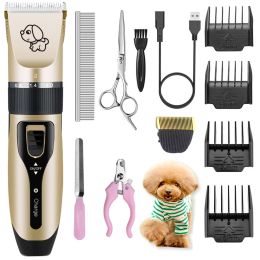 Clippers Electrical Dog Hair Trimmer USB Charging Pet Hair Clipper Rechargeable LowNoise Cat Hair Remover Grooming Hair Cutter Machine