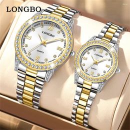 Wristwatches 2Pcs Couple Watches Set Stainless Steel Waterproof Luminous Lover's Watch Quartz Wristwatch Men Women Jewelry Reloj 2024