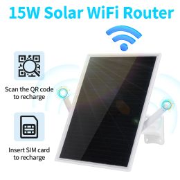 Routers W3 Outdoor 4G Wireless Solar Wifi Router With SIM Card Slot Built in Rechargeable Battery 15w Solar Panel Powered CCTV Camera