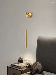 Wall Lamp Luxurious Long-term Modern Minimalist LED Copper Creative Bedroom Bedside Study Living Room Sofa Background