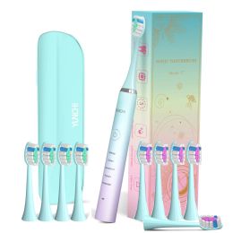 Heads YUNCHI Sonic Electric Toothbrush Deep Clean Oral Timer 5 Brushing Modes USB Rechargeable Soft Bristles Tooth Brushes Waterproof