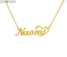 Custom Nameplate Pendant Choker Necklaces Stainless Steel Personalised Name Necklace Gold Colour Baby Girl Girlfriend Women Gift4931775358