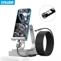 Cameras ENWOR 3.9mm Android Endoscope Camera IP68 Waterproof Single Dual Lens 1080P Camera Typec 3in1 Rigid Cable Borescope 8mm