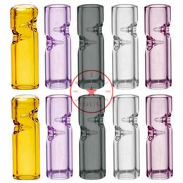 COOL Mini Colorful Thick Glass Pipes Portable Filter Herb Tobacco Preroll Rolling Smoking Cigarette Holder Tube Catcher Taster Bat One Hitter Tips Mouthpiece DHL