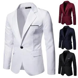 Men's Suits Casual Men Suit Coat Autumn Winter Pockets Lapel Solid Colour Outwear Blazer For Dating