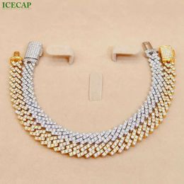 10mm Fashion Jewelry Vvs Moissanite Diamond Cuban Link Chain 925 Silver Hip Hop Men Necklace
