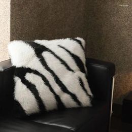 Pillow High-quality Zebra Print Faux Fur Sofa Back For Bed Chair Soft Fluffy S Decorative Home Luxury Throw Pillows