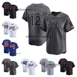 2024 City Pete Alonso 12 Francisco Lindor Custom Baseball Jersey Alvarez Jeff Mets McNeil Brandon Nimmo Darryl Strawberry Kodai Senga Keith Hernandez Edwin