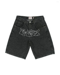 Men's Shorts K Clothes Denim EmbroidGym Y2k Mens Womens 2024 Summer Harajuku Casual Punk Hiphop Streetwear Pants Gothic Men