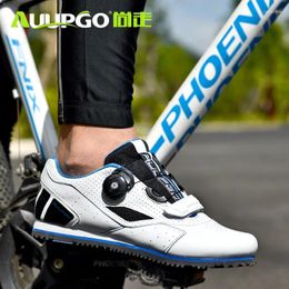 Cycling Shoes Auupgo 2024 Professional Athletic Bicycle No-Locking Unisex Casual Bike Sneaker Breathable Racing Sapatilha Ciclismo