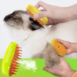 Grooming Dog Grooming Comb with Electric Spray Water Spray Kitten Pet Bath Brush Grooming Supplies Soft Silicone Depilation Brush