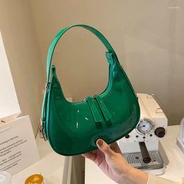 Hobo Vintage Luxury Shopper Bags Moon Shoulder PU Leather Small Tote Purse Solid Color Armpit Bag For Women Summer Handbag