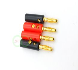 100pcs High quality 4mm Banana Plug Gold Plated Red Black Lenth 40mm2963397