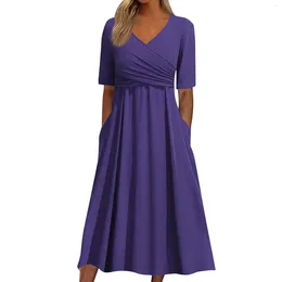 Party Dresses Women'S Summer Casual Sundress Loose Flowy Midi-Dressesith Pockets Elegant Foromen 2024
