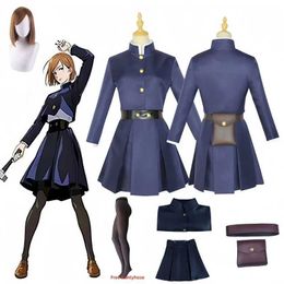 Anime Costumes Anime Cosplay Przyjdź po kugisaki nobara jujutsu kaisen fani cosplay mundury hallown spódnice pełne set y240422