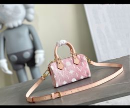 Nano bag quality mini shopping bag women's handbag denim pink leather crossbody fashionable shoulder bag luxury bag designer with box