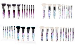 Whole 10pcs Diamond Crystal Makeup Brush Set 10 pieces Clear Professional Make Up Brushes Eyeshaddow Foundation Powder Brush M2794196