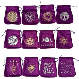 Bags Tarot Card Storage Bag Velvet Tarot Pouch life of Tree Card deck Crystal Drawstring pouches dice Tarot Deck Multiple Use bags