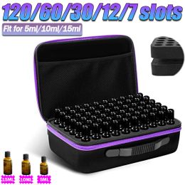 Bags 7/12/30/60/120 Slots Essential Oil Case Nail Polish Portable Storage Bag Perfume Oil Essential Oil Box Travel Carrying Holder