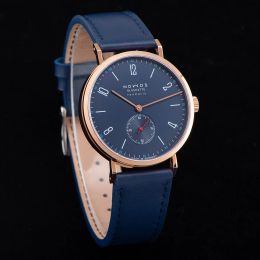 Watches New Brand Manual Mechanical Watch Movement Waterproof Wristwatch White Official Business Watches Rosegold Case Clock