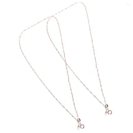 Pendant Necklaces 2 Pcs Water Wave Chain Necklace Coworker Gofts Metal Chains Single DIY Jewellery Making Copper Ladies