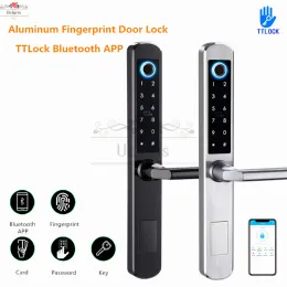 Control TTLock Smart Fingerprint Digital Door Lock For Aluminium Glass Doors Electronic Home Lock With Bluetooth APP Password,Card,Key