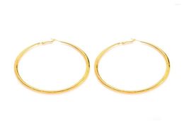 Hoop Earrings PAIR OF BIG GOLD PLATED LARGE CIRCLE CREOLE CHIC HOOPS GIFT UK5880764