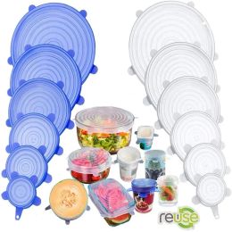Organisation Food Silicone Cover Housewares Kitchen Storage and Organisation Freshkeeping Sealable Bowl Elastic Packaging Lid Lids for Cans