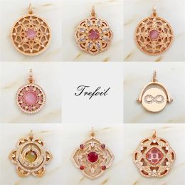 Necklaces ROOT CHAKRA Pendant Lotus Ornament Rose Gold In 925 Sterling Silver Fine Woman Jewellery Accessories Fit Necklace Trendy Gift