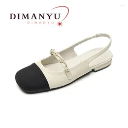 Casual Shoes DIMANYU Mary Jane For Women 2024 Summer Square Toe Stitching Colour Temperament Closed Sandals