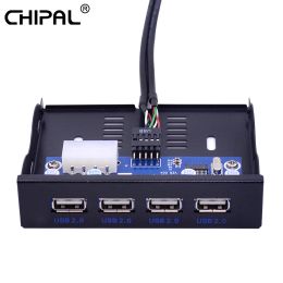 Hubs CHIPAL 4 Ports USB 2.0 Hub USB2.0 Adapter PC Front Panel Expansion Bracket with 10Pin Cable For Desktop 3.5 Inch FDD Floppy Bay