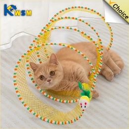 Toys 1/2PCS Cat Toys Cat Tunnel Teaser Bite Resistant Self Relief Mouse Feather Lagoon Collapsible Cat Tunnel Toys Cat Supplies