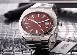 42mm Overseas Date 4500V110AB146 Japan Miyota Automatic Mens Watch Brown Dial Silver Case SS Steel Band Sports Watches Sapphire 9578110