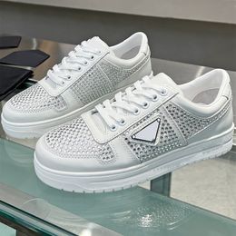 New Designer Women Casual Shoes Decorate Full Diamond Upper Couples Classic Single Item Sports Shoes Brand Letter Logo TPU Anti slip Large Bottom Women Sneakers