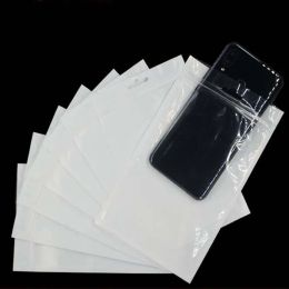 Display 100pcs/Lot 8x14 10x18 12x20 14x23 cm White Clear Self Seal Zipper Plastic Poly Bags Zip Lock Bags Jewelry Retail Packing Bags