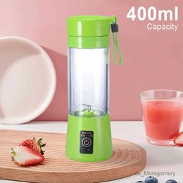 Juicers 400ml Crusher Food Processor with 6 Blades Mini Electric Juicer Multifunctional Smoothie Milkshake Maker for Home Office Travel