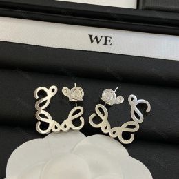 All-match Designer Charm Earrings Women Letter Stud Earings Fashion Geometric Gold Jewelry Luxury Dangle Earing Woman Silver Jewlery Earring