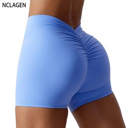 NCLAGEN Womens Yoga Shorts High Waist Scrunch Booty Butt Lifting Comfort Fitness Gym Tights Squat Proof Naked Feel Leggings 240420