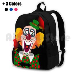 Backpacks Clown Outdoor Hiking Backpack Waterproof Camping Travel Comedian Comic Comical Amusing Entertaining Balloon Circus Pipo Pierrot