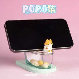 Blind box Pupu Cat Toilet Series Blind Box Toys Cute Action Anime Figure Kawaii Mystery Box Model Designer Doll Y240422