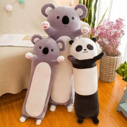 Dolls 50130cm Giant Panda Plush Toy Cylidrical Animal Bolster Pillow Koala Stuffed Plushie Children Sleeping Friend