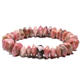 Bracelets Natural Healing Energy Black Lace Rhodonite Bracelets Meditation Degausst Bracele For Women Men Lucky Jewellery Indefinite 7*11MM