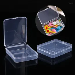 Forks Transparent Plastic Fruit Fork Storage Box Toothpick Bento Organizer Earring Bead Screw Hairpin Case