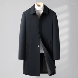 Men's Trench Coats 2024 Autumn Winter Fashion Coat High Quality Business Casual Jackets Men Clothing Full Size M-4XL