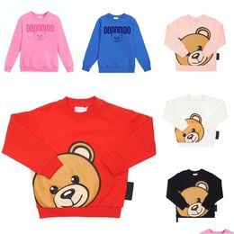 Hoodies & Sweatshirts Designer Kids Loose Breathable Plover Boys Girls Child Fall Winter Baby Sweatshirt With Big Bear Head 2 Style 6 Dhbqs